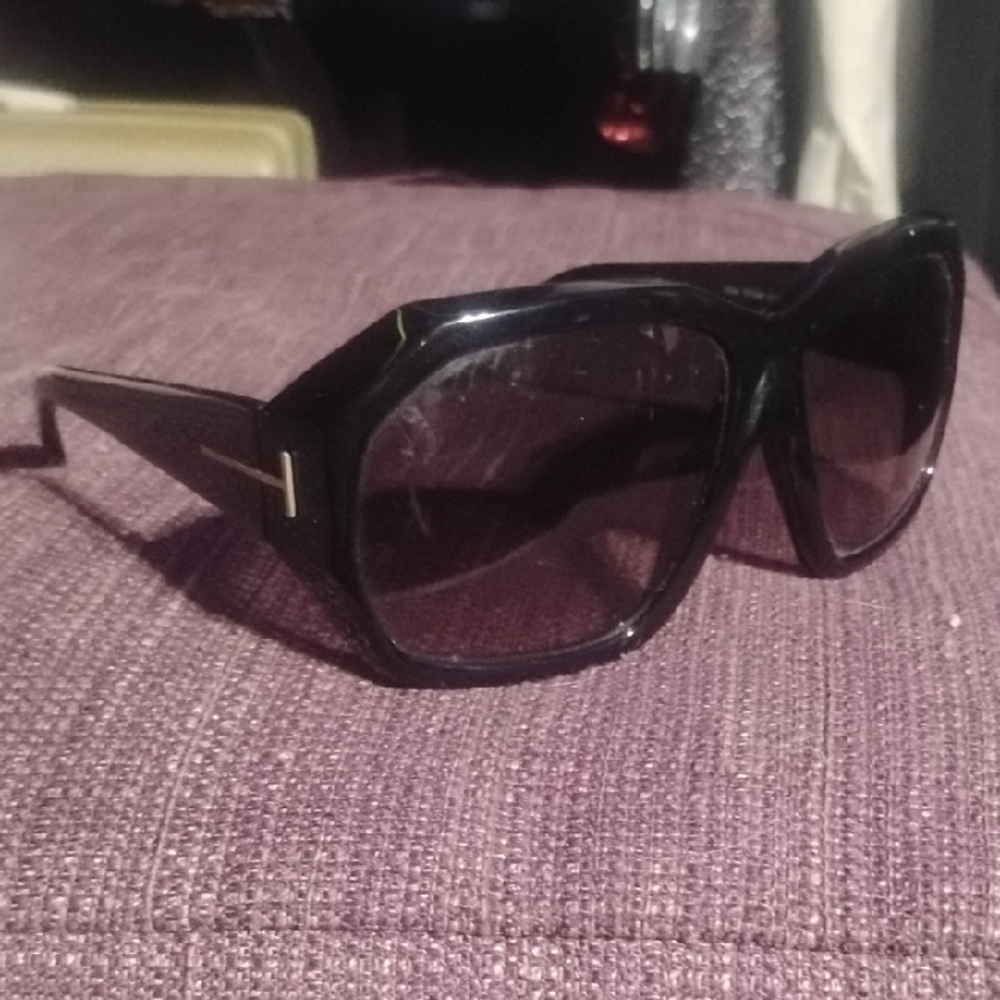 Tom Ford Black Gradient Oversized Sunglasses
